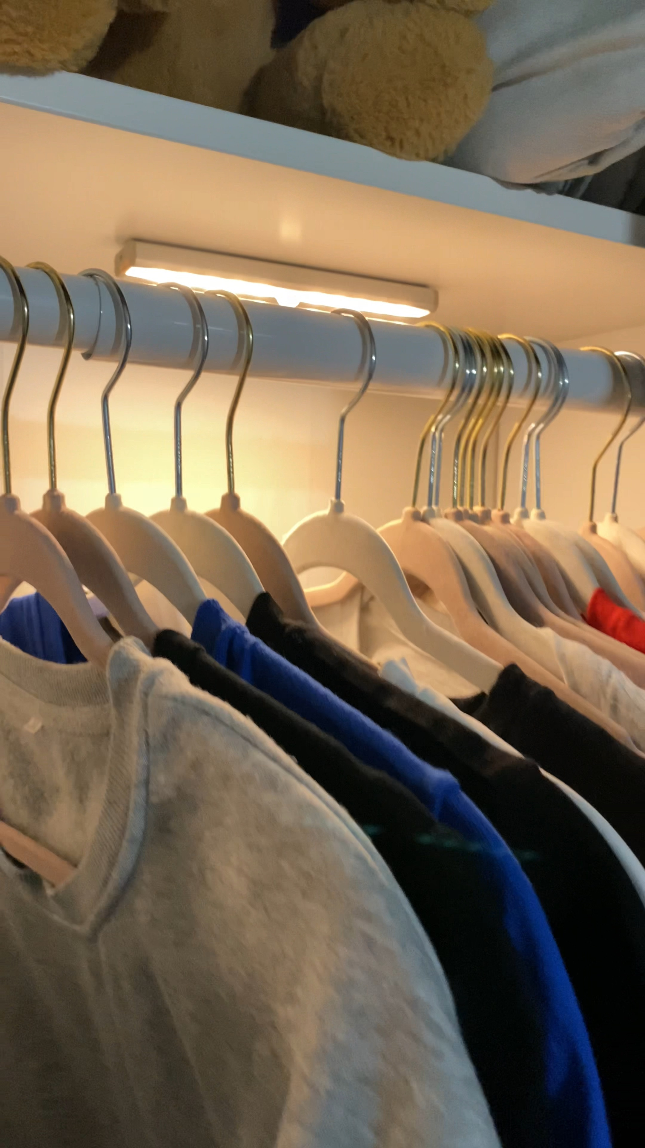 Elevated our Target Bookcase Closet with these inexpensive battery operated motion lights from Amazon! They work great and provide the perfect balance of lighting for this reach in closet.  #customcloset #luxurycloset #amazonhome

#LTKVideo #LTKhome #LTKfindsunder100