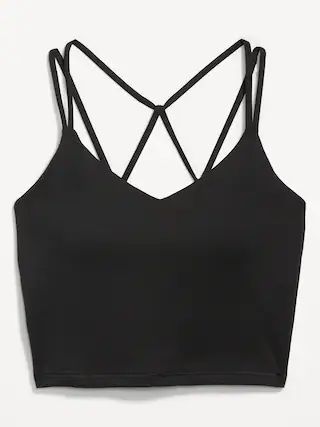 Light Support PowerPress Strappy Longline Sports Bra for Women XS-4X | Old Navy (US)