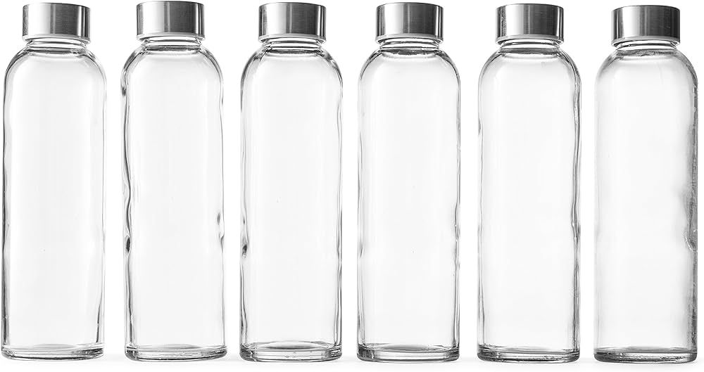 Epica 18 oz Clear Glass Bottles with Lids | Natural BPA Free Eco Friendly, Reusable Refillable Wa... | Amazon (US)