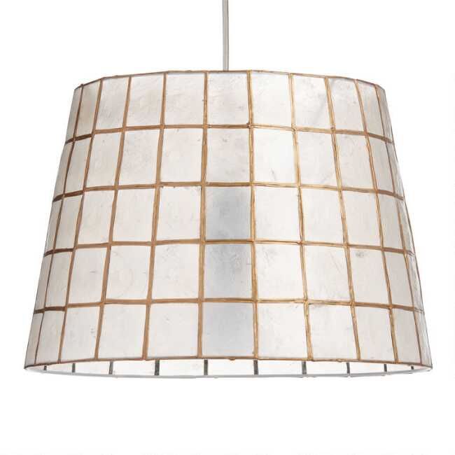 Gold Capiz Tapered Table Lamp Shade | World Market