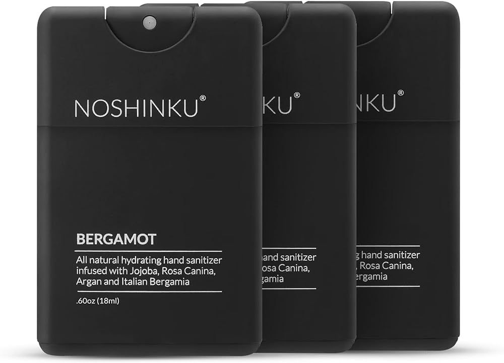 Noshinku Bergamot Refillable Pocket Hand Sanitizer 3-Pack | Organic Sanitizing Mist with Moisturi... | Amazon (US)