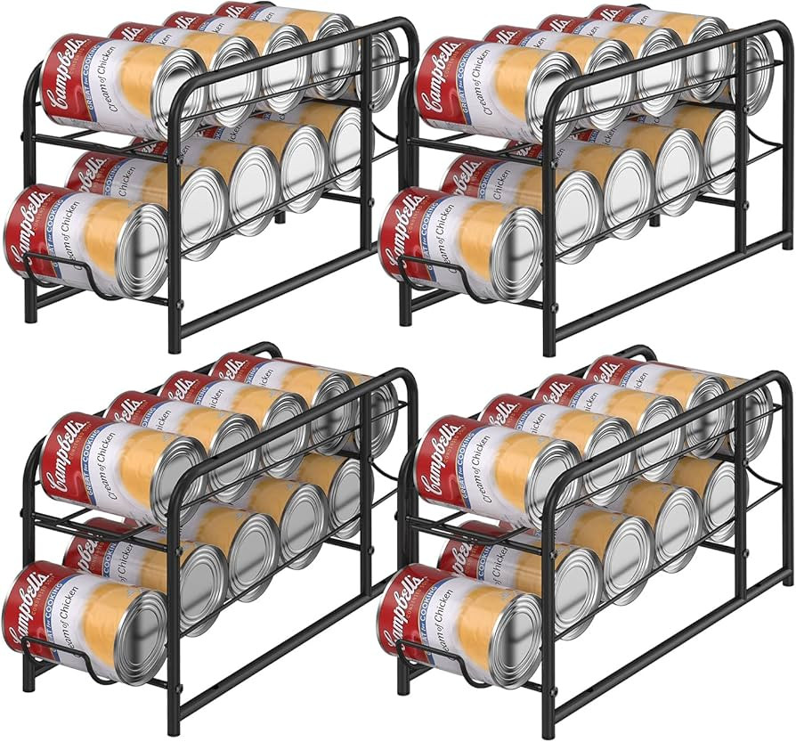 4 Pack - MOOACE Can Dispenser Rack, Stackable Can Storage Organizer Holder for Canned food Kitchen C | Amazon (US)