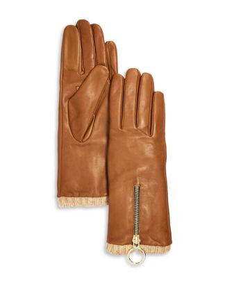 Cashmere Lined Leather Zip Tech Gloves - Exclusive | Bloomingdale's (US)