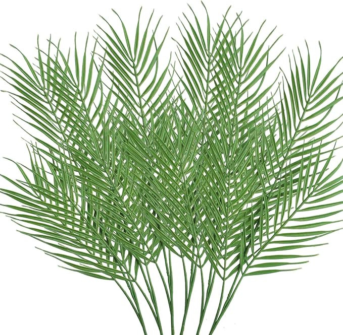 18 Branches 27 Inch Artificial Palm Leaves 6 PCS Large Faux Plants Fake Plants Palm Leaf Greenery... | Amazon (US)