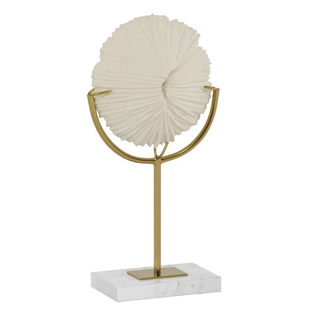 Gild Design House Cassandra Coastal Resin Coral Sculpture in White/Gold - Walmart.com | Walmart (US)