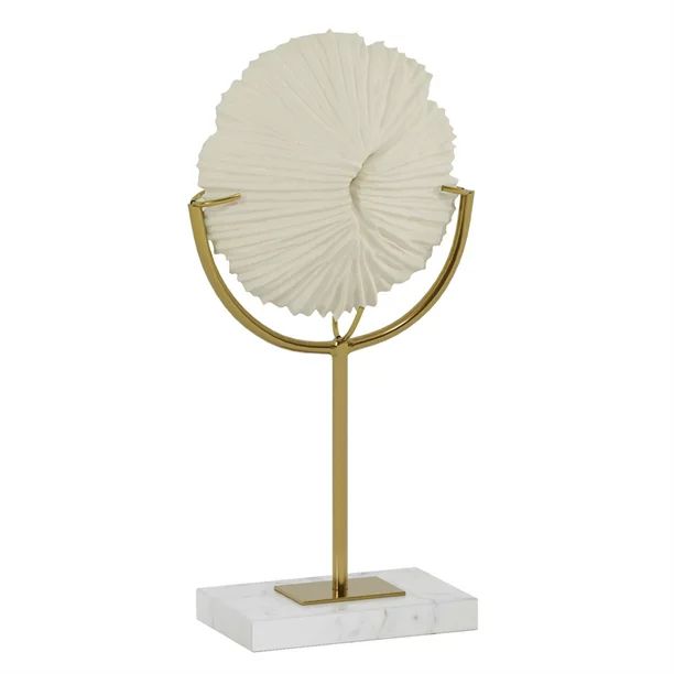 Gild Design House Cassandra Coastal Resin Coral Sculpture in White/Gold | Walmart (US)