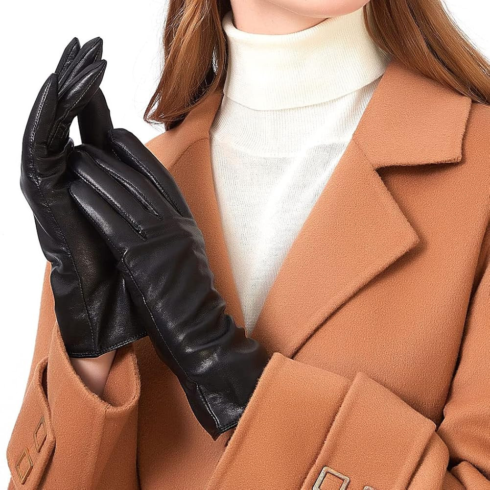 ZLUXURQ Luxury Italian Soft Leather Gloves for Women - Genuine SheepSkin Leather Women’s Cold W... | Amazon (US)