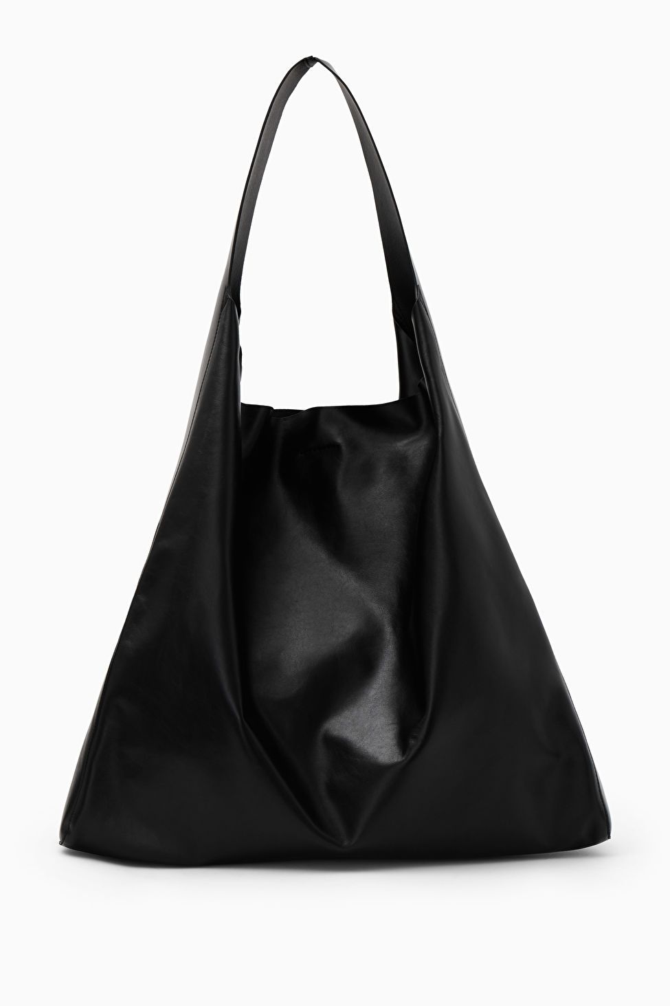 OVERSIZED SLOUCHY TOTE - LEATHER - BLACK - COS | COS UK