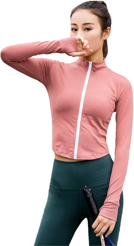 Women’s Stretchy Workout Lightweight, Full Zip Running Track Jacket | Amazon (US)
