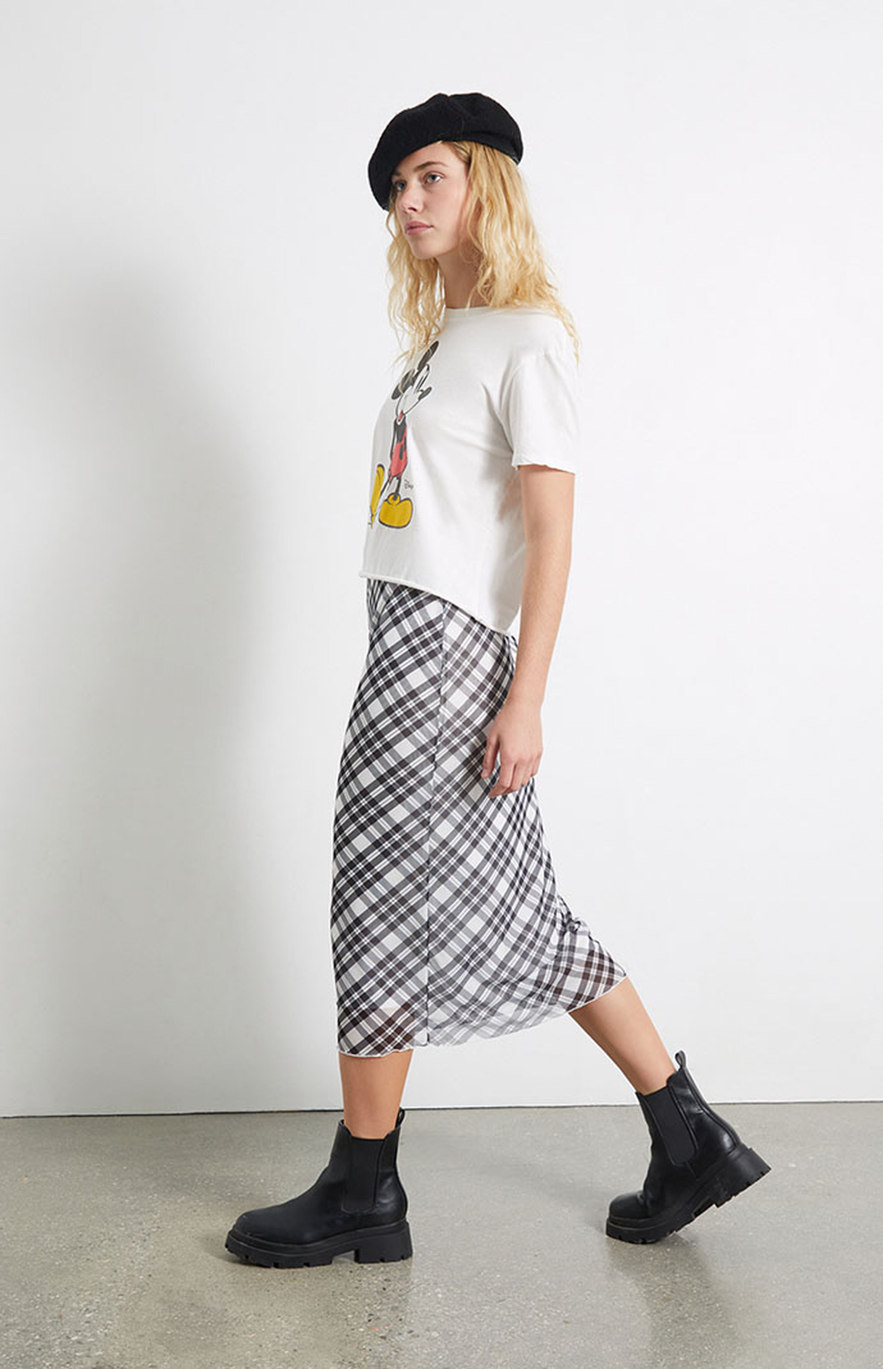 LA Hearts Plaid Mesh Midi Skirt | PacSun | PacSun