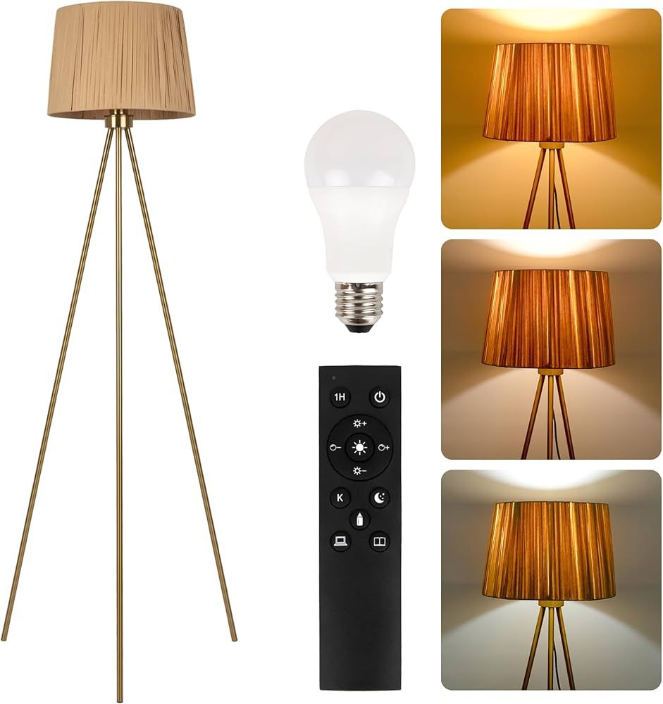 Allesin Bamboo Floor Lamp for Living Room,Bedroom,Stepless Dimmable&Color Temperatures LED Lamps,... | Amazon (US)