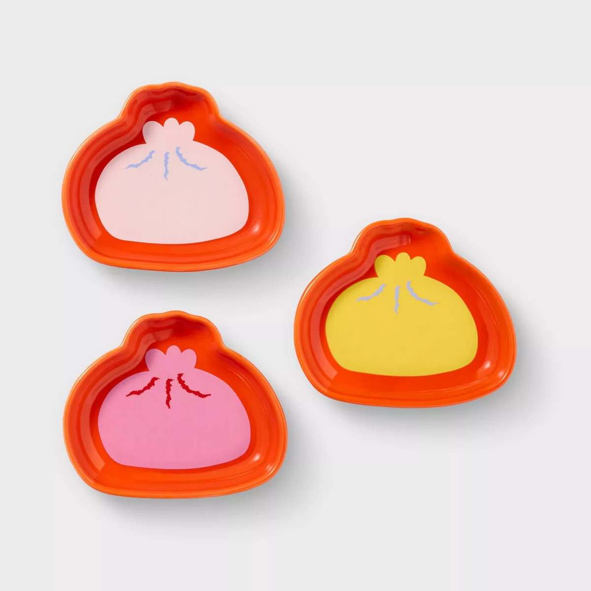 3pc Lunar New Year Ceramic Dumpling Dipping Sauce Saucer Set | Target