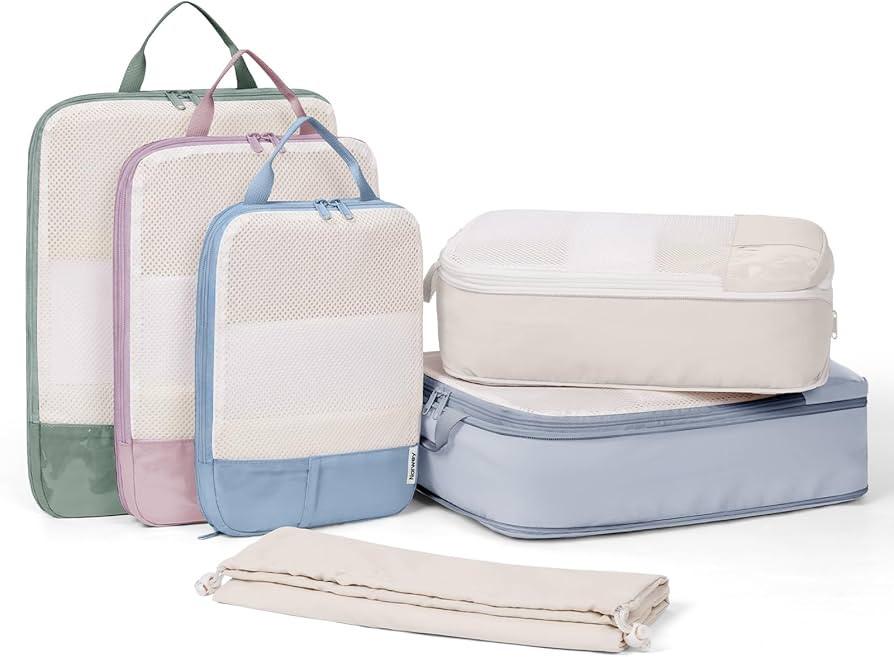 Narwey Packing Cubes for Suitcases, 6 Set Compression Packing Cubes for Backpack, Hospital Bag Or... | Amazon (UK)