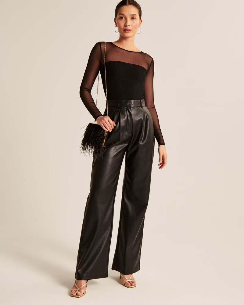 Women's Long-Sleeve Mesh Crew Bodysuit | Women's New Arrivals | Abercrombie.com | Abercrombie & Fitch (US)