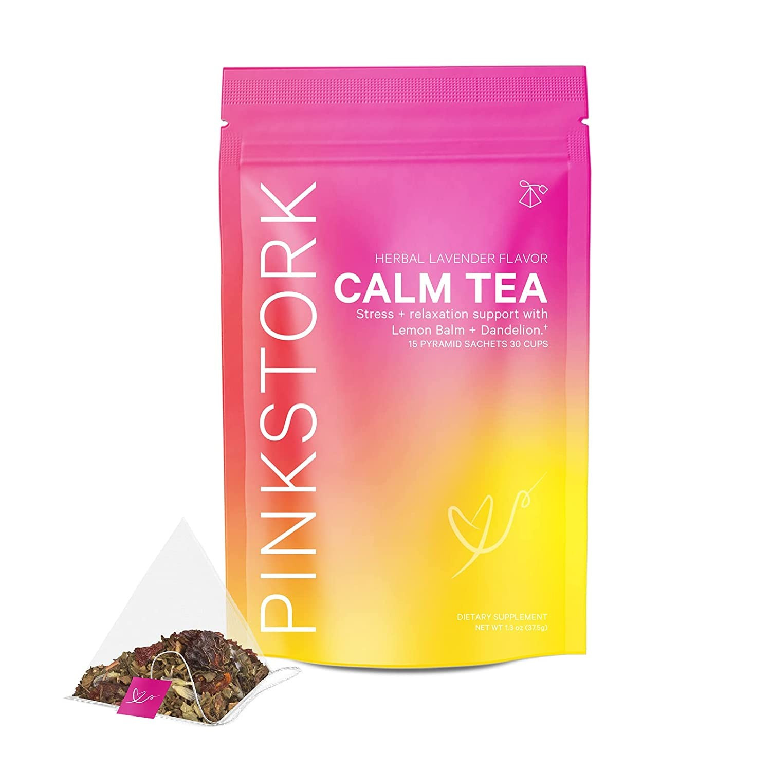Pink Stork Calm Tea: Lavender Herbal Tea, 100% Organic, Stress Relief + Relaxation + Sleep Tea wi... | Amazon (US)