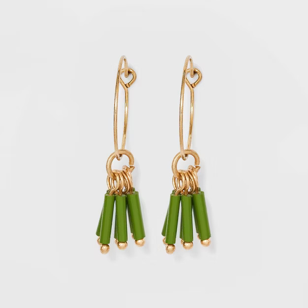 Bugle Bead Cluster Hoop Earrings - Universal Thread™ | Target