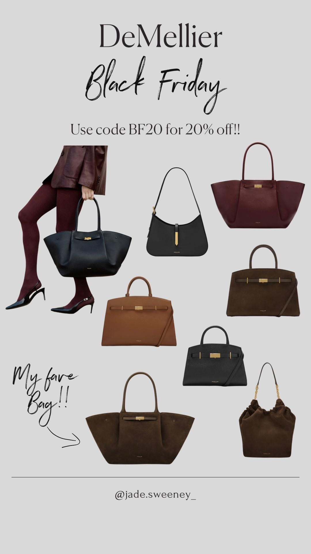 One of my fave ever brands has released an early discount code!! 
Use BF20 to get 20% off until tonight! 🤎

DeMellier bag discount code Black Friday 

#LTKbag #LTKCyberWeek #LTKfestive