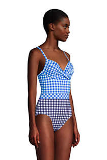 Draper James x Lands' End Women's Tummy Control Chlorine Resistant Wrap One Piece Swimsuit | Lands' End (US)