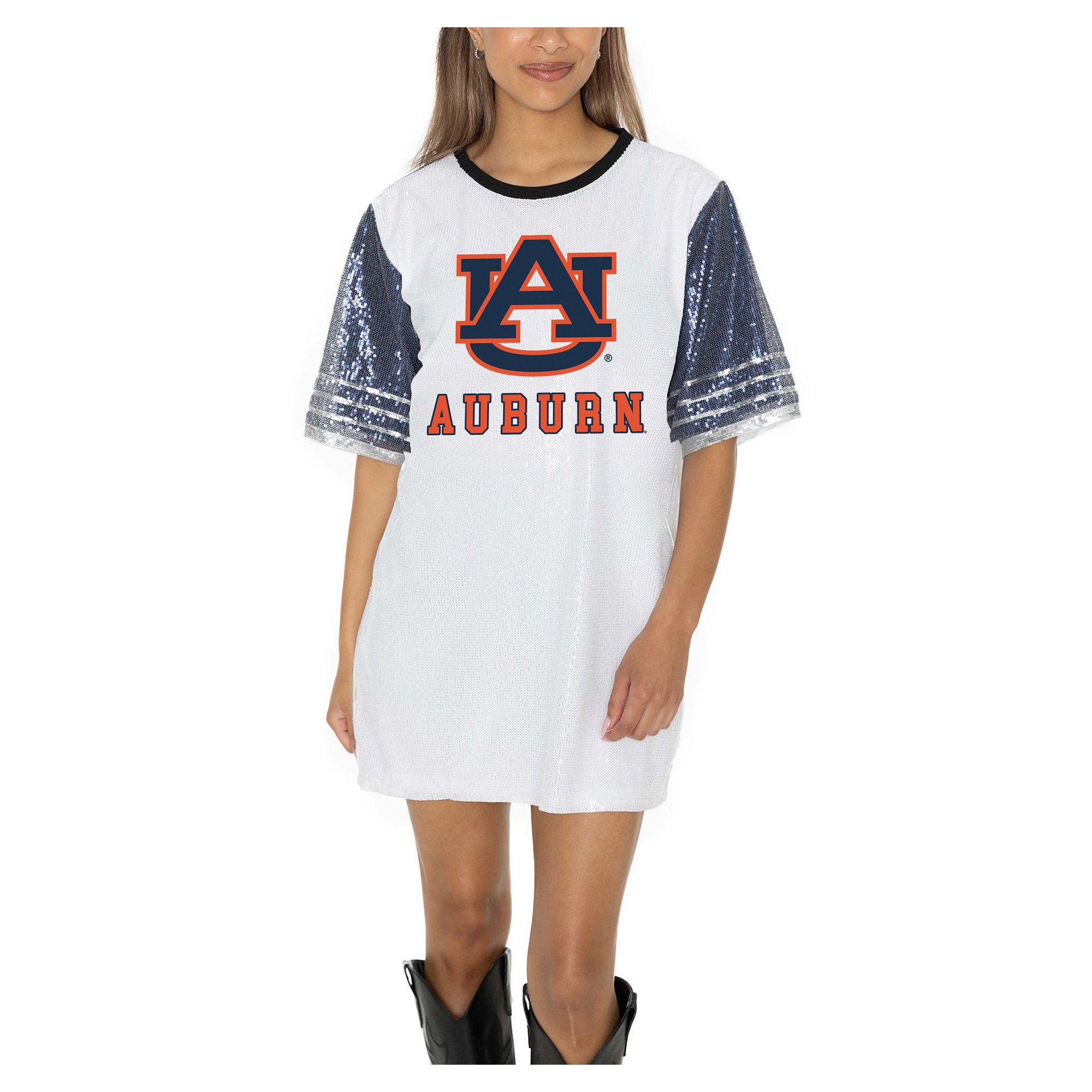 Women's Gameday Couture White Auburn Tigers Full Sequin Jersey Dress | Fanatics