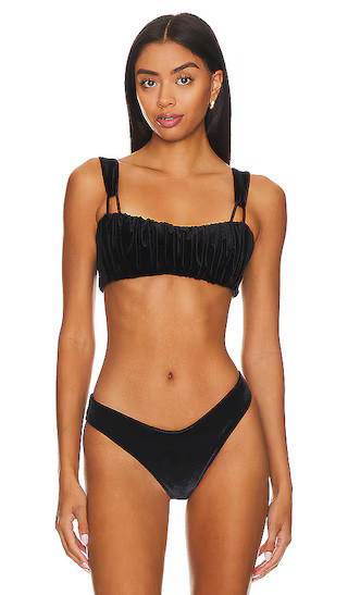 Victoria Bikini Top in Black Velvet | Revolve Clothing (Global)