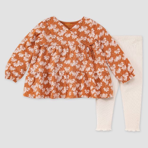 Burt&#39;s Bees Baby&#174; Baby Timeless Floral Tunic &#38; Leggings Set - Light Brown | Target