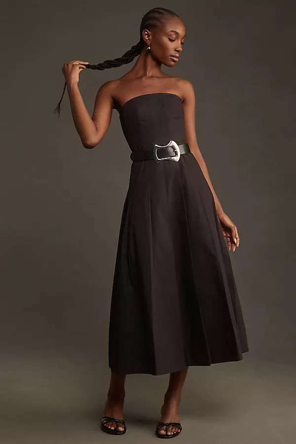 Mare Mare Strapless Seamed A-Line Midi Dress | Anthropologie (US)