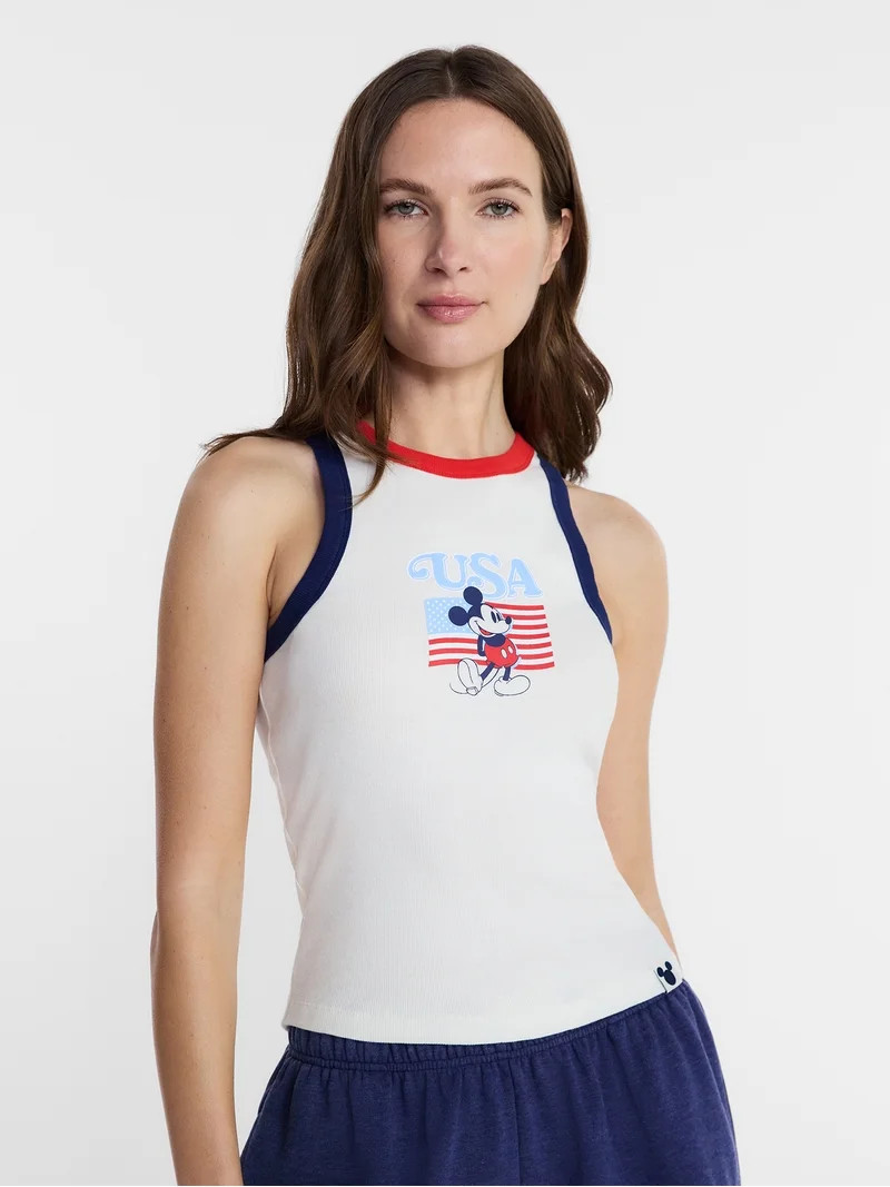 Disney Women's Mickey Americana USA Flag Graphic Tank Top, Sizes XXS-XXL | Walmart (US)