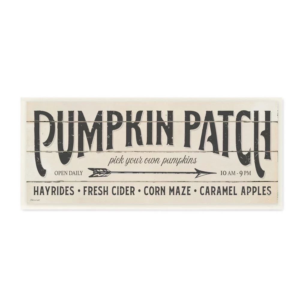 Stupell Industries Pumpkin Patch Fall Autumn Seasonal Word Design Wall Plaque by Stephanie Workma... | Walmart (US)