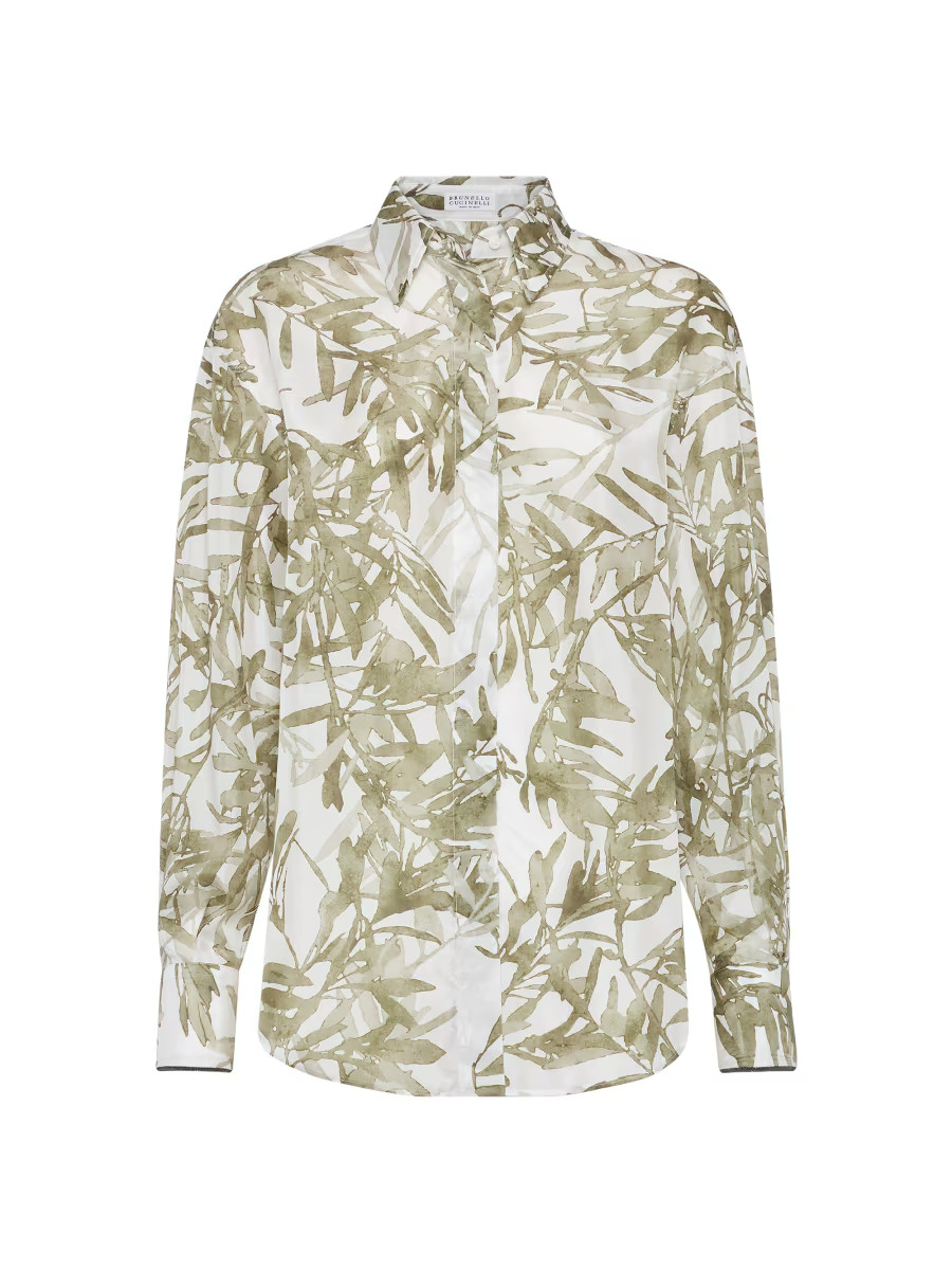 Silk Herbarium Print Pongee Shirt | Saks Fifth Avenue