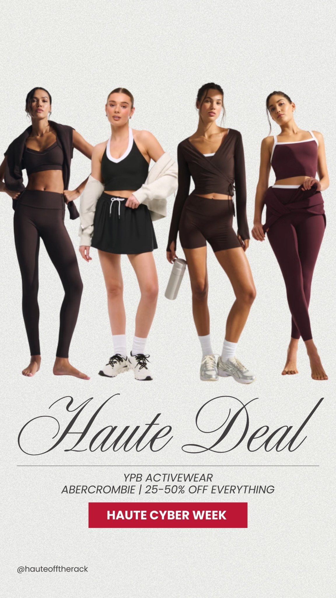 YPB activewear take 25-50% off everything on Abercrombie + take an extra 15% OFF with code: CYBERAF 

#activewear #workoutclothes #leggings #sportsbra #chocolatebrown #cyberweek #abercrombie 

#LTKfitnessgoals #LTKSaleAlert #LTKCyberWeek