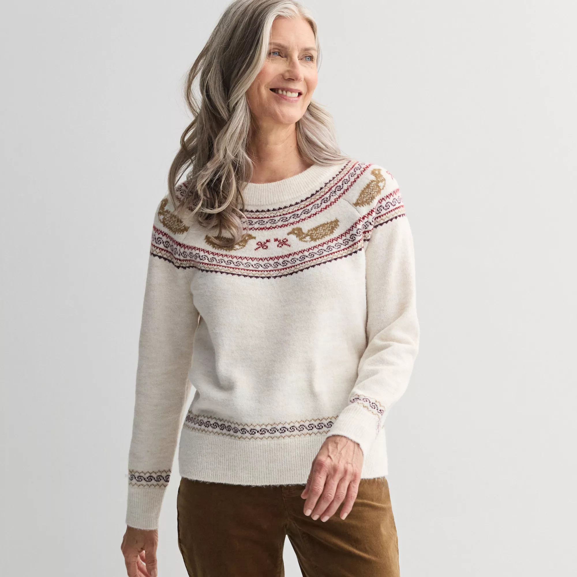 Women's Croft & Barrow® Loon Ringer Fair Isle Pullover Sweater | Kohl's