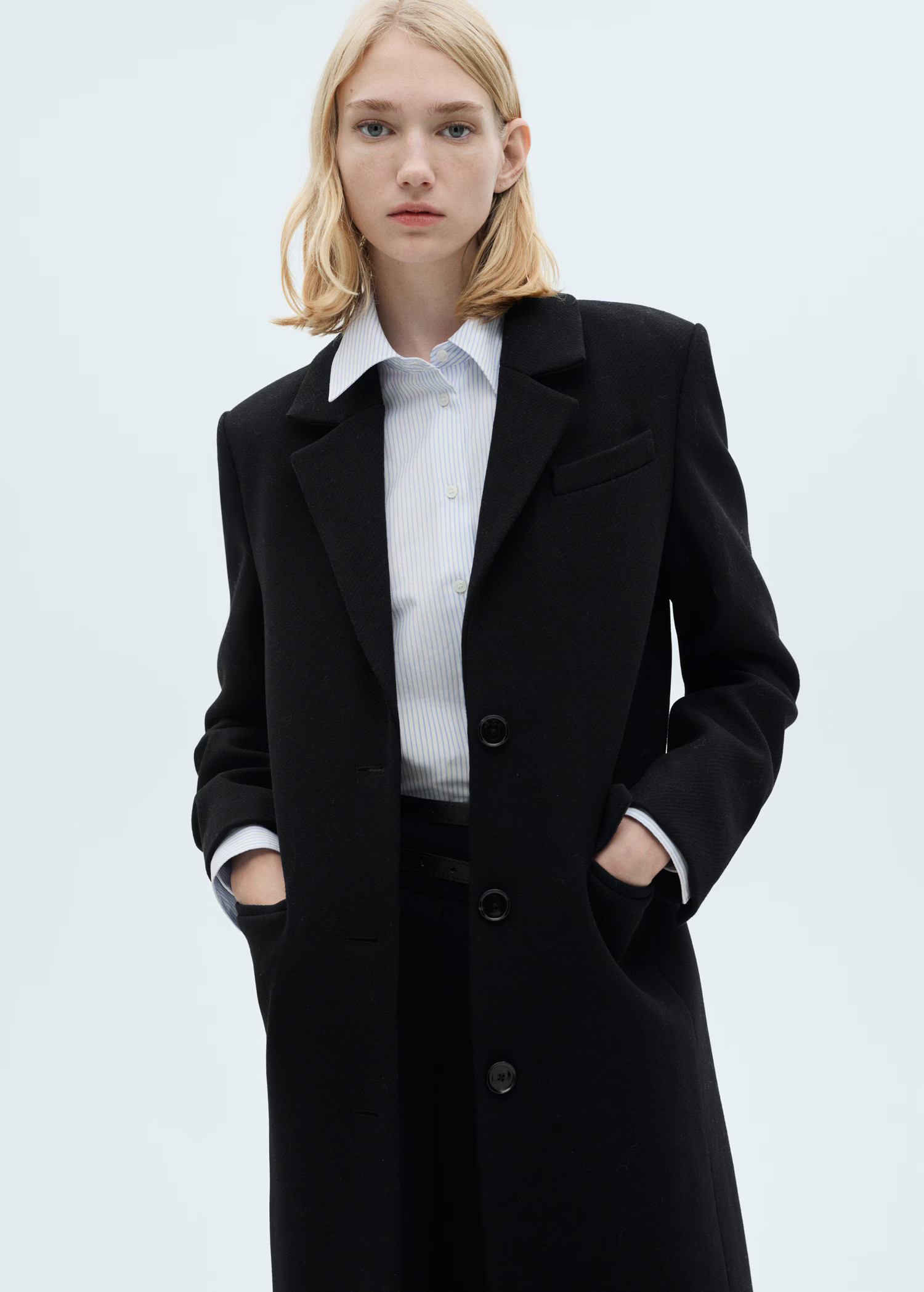 Buttoned wool coat - Women | MANGO United Kingdom | MANGO (UK)