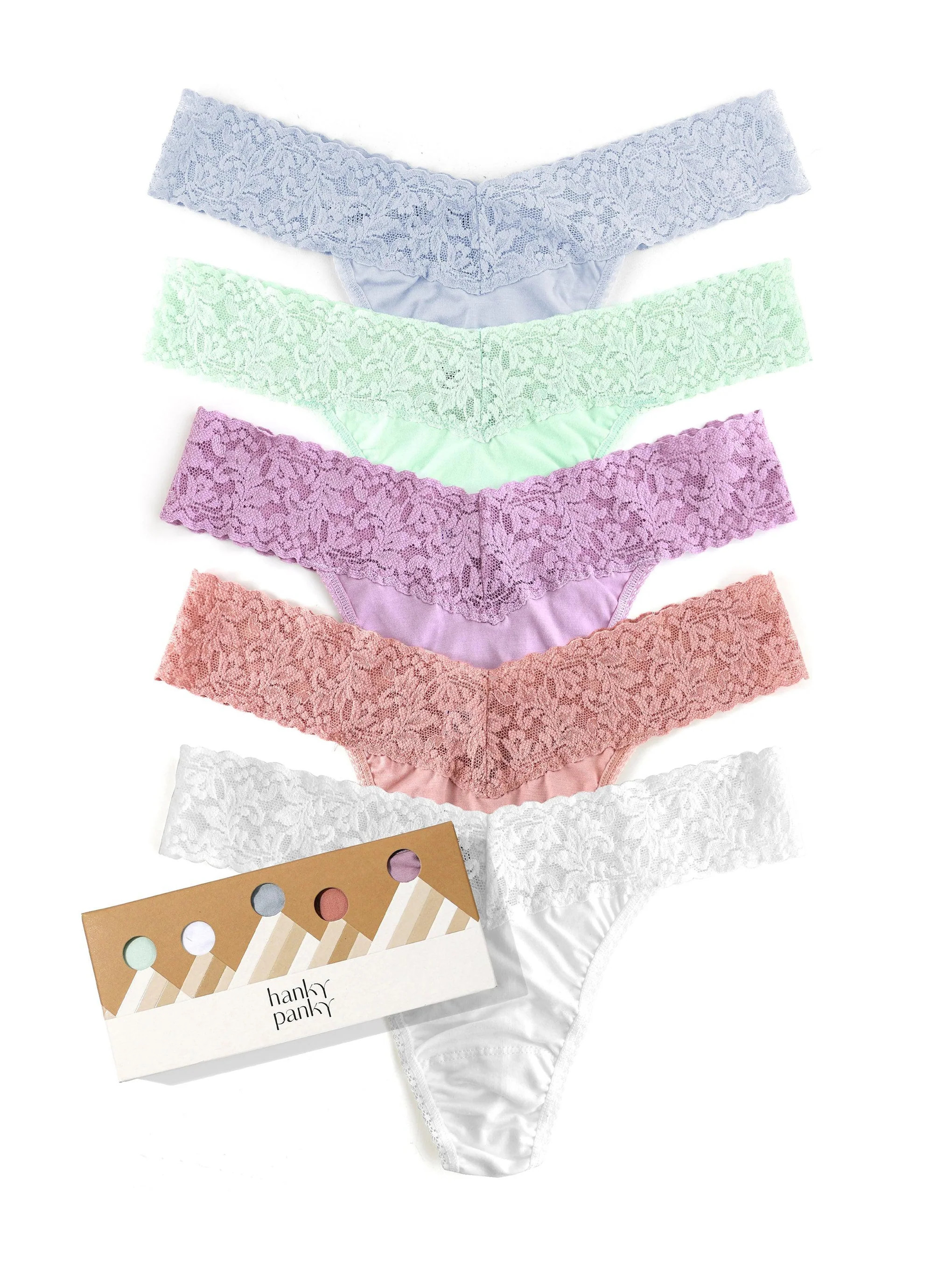 Holiday 5 Pack Supima® Cotton Original Rise Thongs Dove Grey | Hanky Panky
