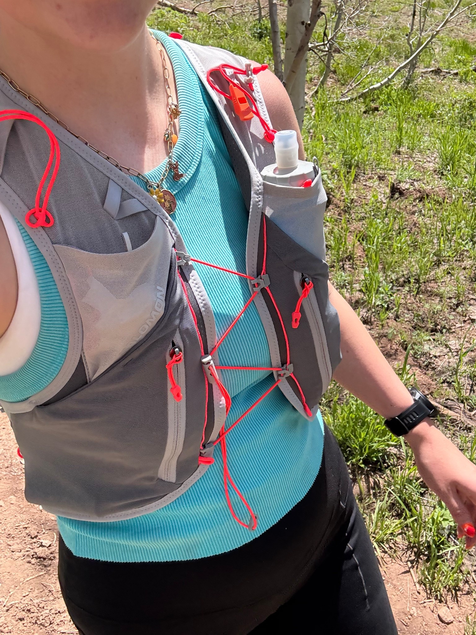absolutely LOVING my new Salomon running vest - the ADV Skin 12! So roomy, soft, pockets everywhere, and comes with 2 water flasks. #trailrunning #hikinggear #outdoorfit #salomon 

#LTKActive