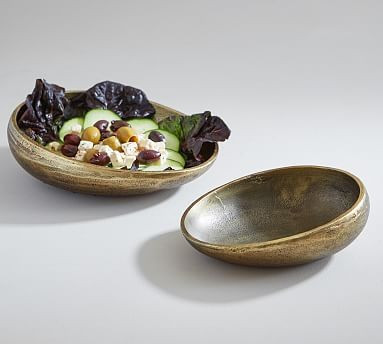 Austin Tumbled Metal Serving Bowls | Pottery Barn (US)