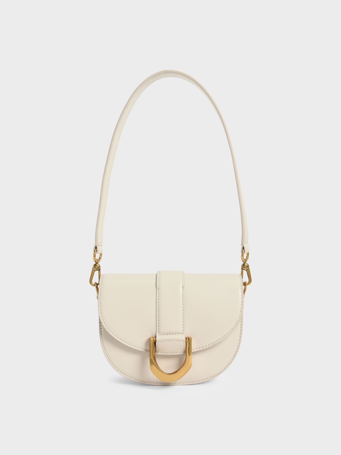 Cream Mini Gabine Saddle Bag | CHARLES & KEITH | Charles & Keith CA