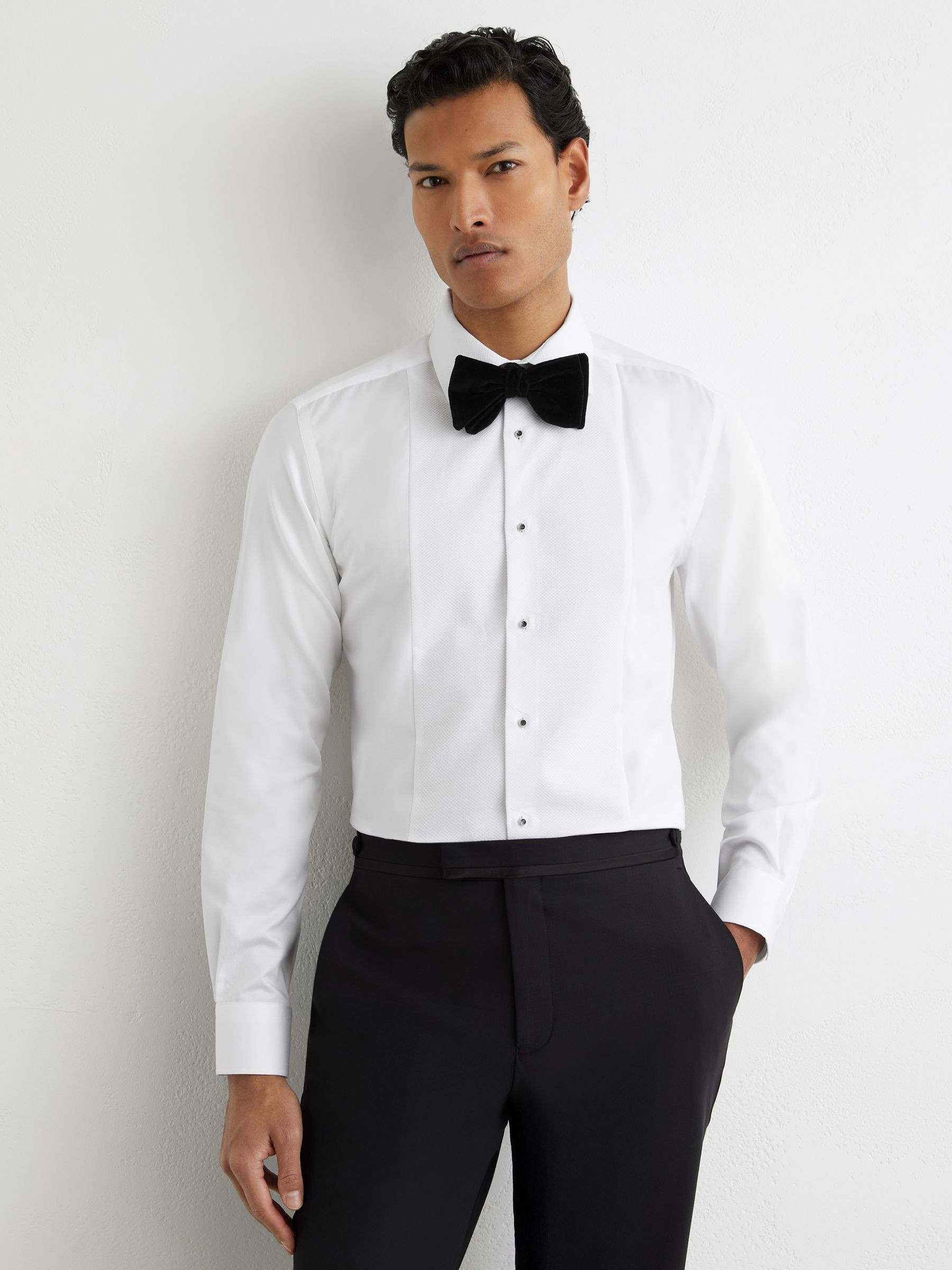 Reiss Regular Fit Cotton Dinner Shirt in White | REISS | Reiss US