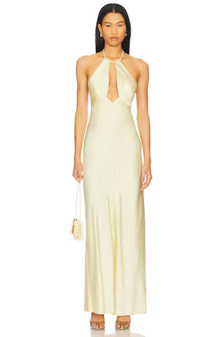 Becca Halter Dress in Buttermilk | Revolve Clothing (Global)