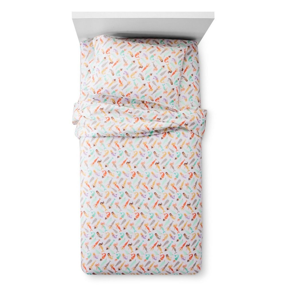 Mermaids Sheet Set White & Orange - Pillowfort™ | Target