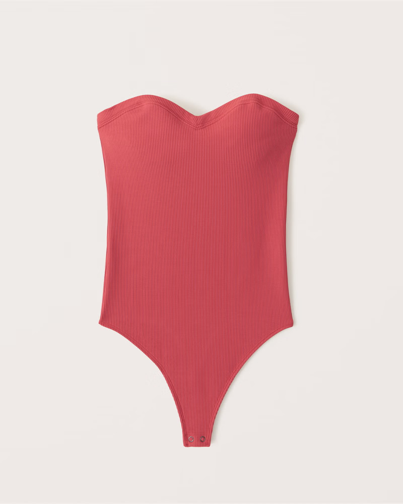 Seamless Ribbed Strapless Bodysuit | Abercrombie & Fitch (US)