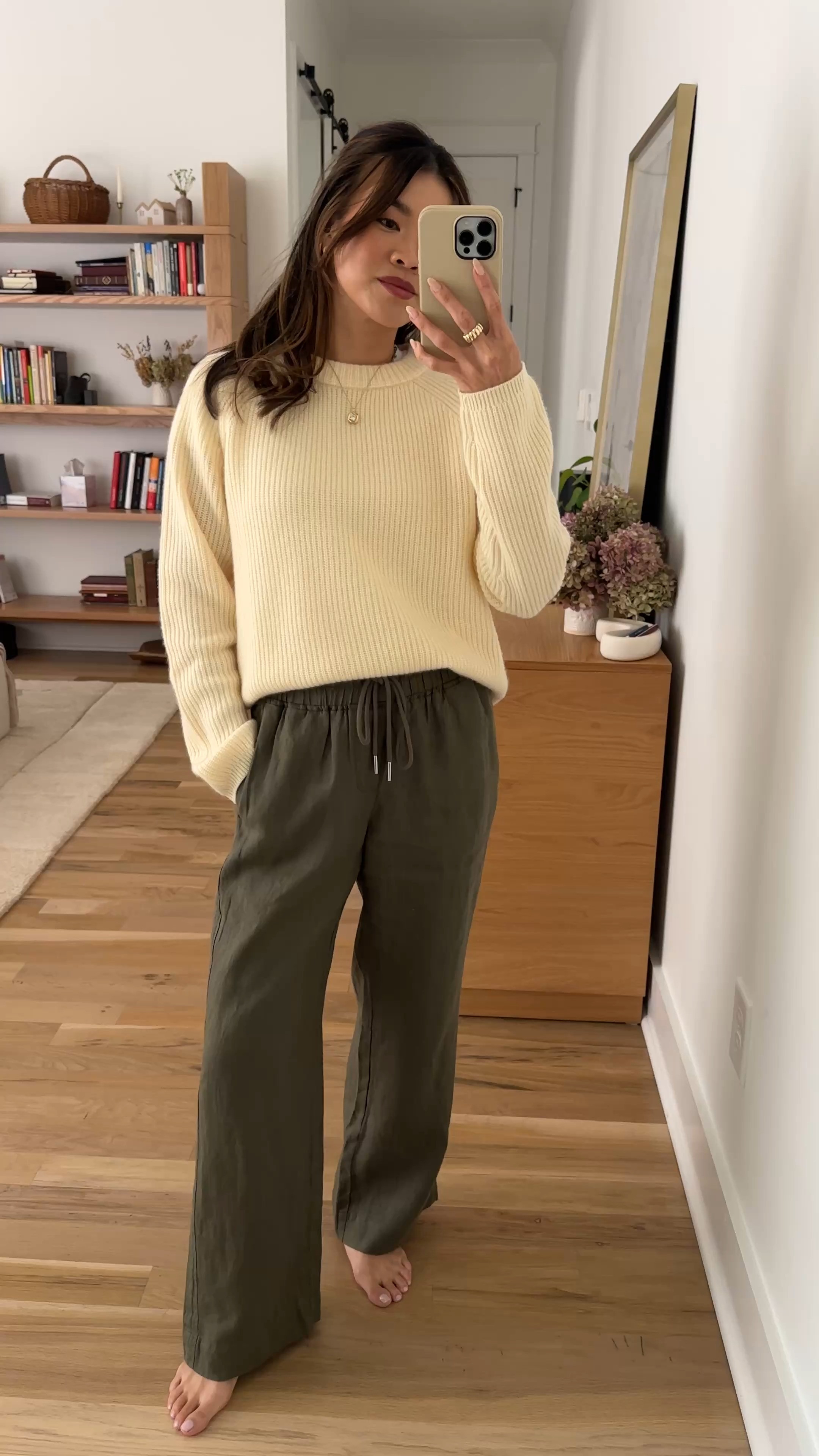 Sizing info:
Sweater size small
Pants size XS with 28” inseam in bayberry Olive

petite fashion, get dressed with me, outfit inspiration, ootd, nashville outfit, Nashville influencer, petite style, vacation style, casual outfits, mom style, petite pants, spring outfits, spring outfit info, spring pants, spring outfit idea, spring top, spring sweater, yellow sweater, quince pants, linen pants,  

 @Quince 

#LTKmomlife #LTKootd #LTKPetite