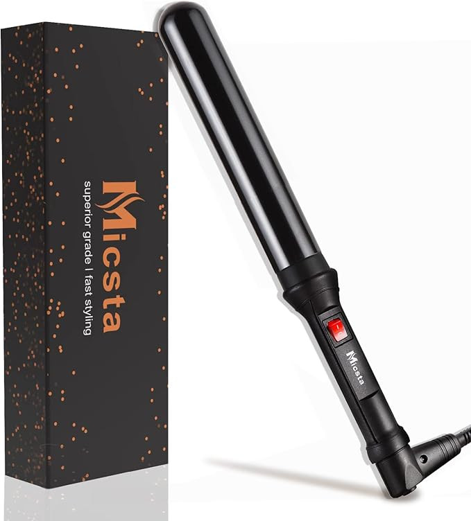 MICSTA Negative Ions Curling Iron Long Barrel Ceramic Coated, Dual Voltage Curling Wand Quick Hea... | Amazon (US)