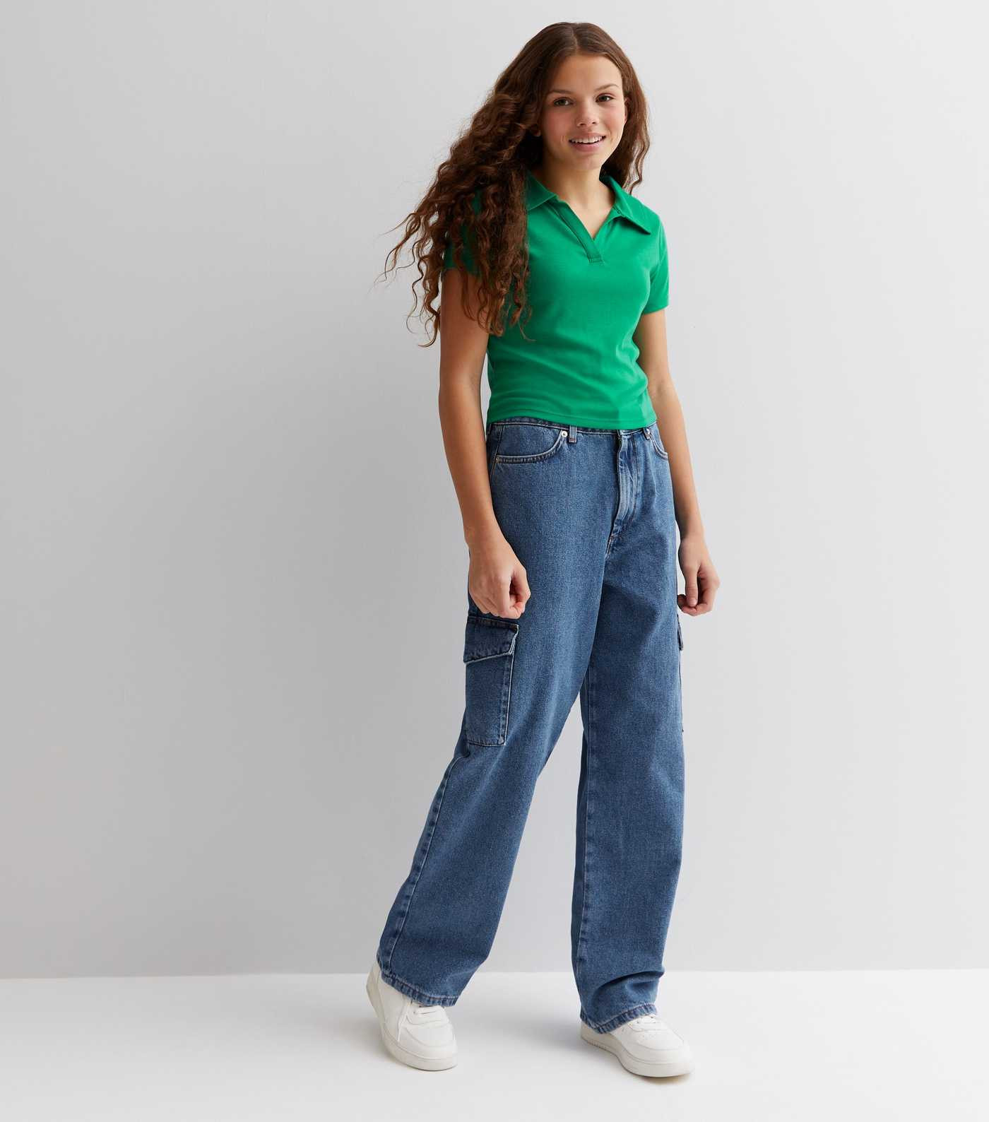 Girls Blue Cargo Pocket High Waist Sinead Baggy Fit Jeans
						
						Add to Saved Items
						R... | New Look (UK)