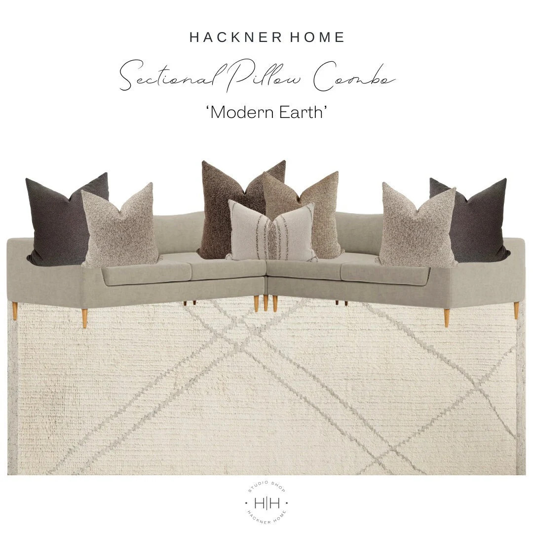 Sectional Pillow Combo 'Modern Earth', Pillow Covers, Pillow Set for Sectional Sofa, Sofa Pillow ... | Etsy (US)