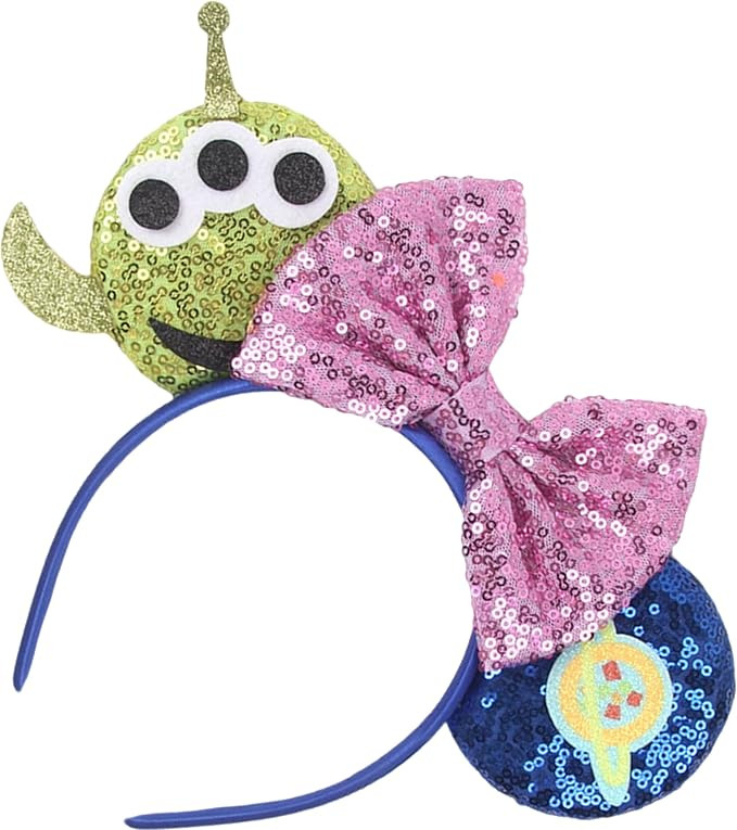 Toy Story Christmas Mouse ears Bow Headband Alien Monster Headband Glitter Bows Mouse Ears Hair b... | Amazon (US)