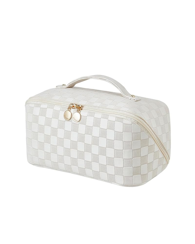 EACHY Travel Makeup Bag,Large Capacity Cosmetic Bags for Women,Waterproof Portable Pouch Open Fla... | Amazon (US)