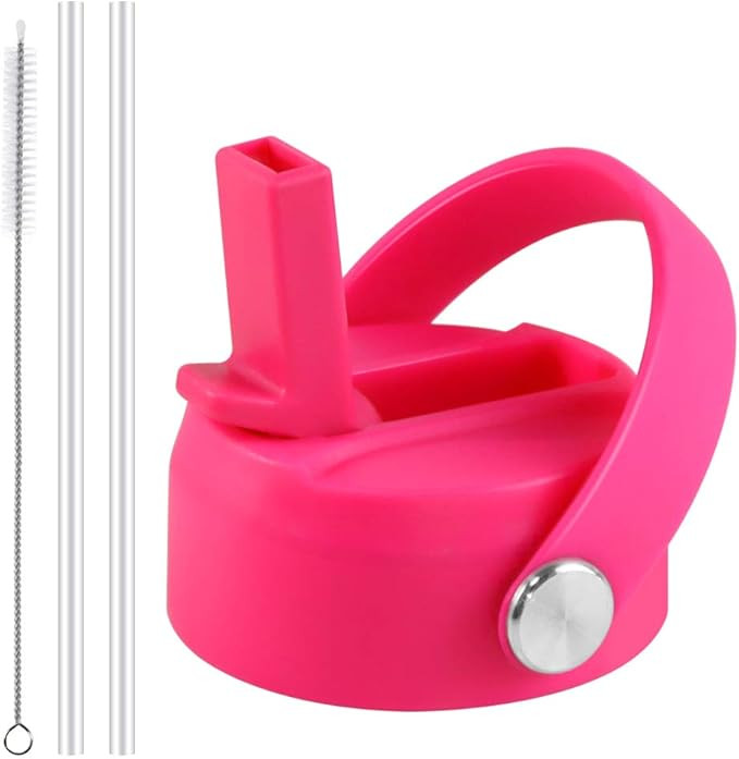 Wajefu Straw Lid for Hydro Flask Wide Mouth Water Bottle,with Straws and Brush | Amazon (US)
