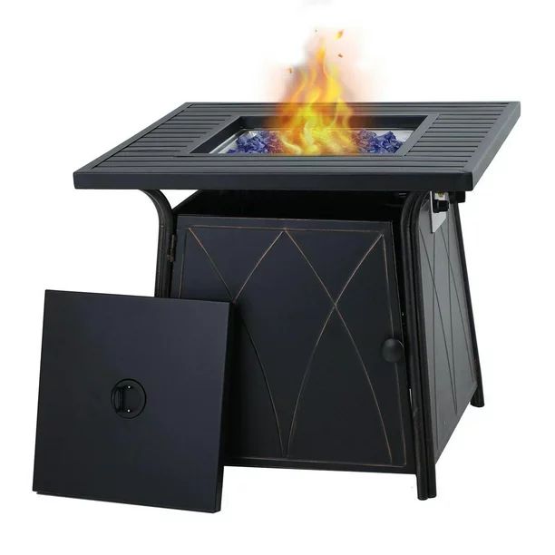 Sophia & William 28 inch Outdoor Gas Fire Pit Table with Lid 50,000 BTU - Walmart.com | Walmart (US)