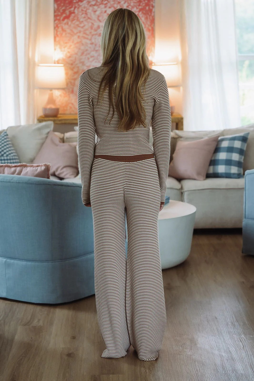 Honestly Striped Pants - Mocha and Cream | Hazel and Olive