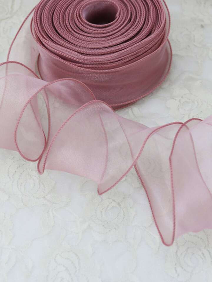 (5 Yards/Roll) 5.5cm Wavy Silk Organza Ribbon Bowknot Material Ribbon Hair Adornment Gift Packagi... | SHEIN